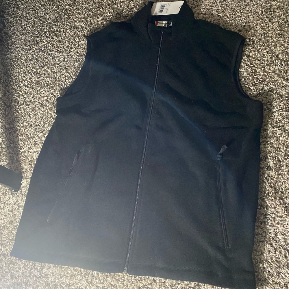 Black Sleeveless Vest with Stand-Up Collar